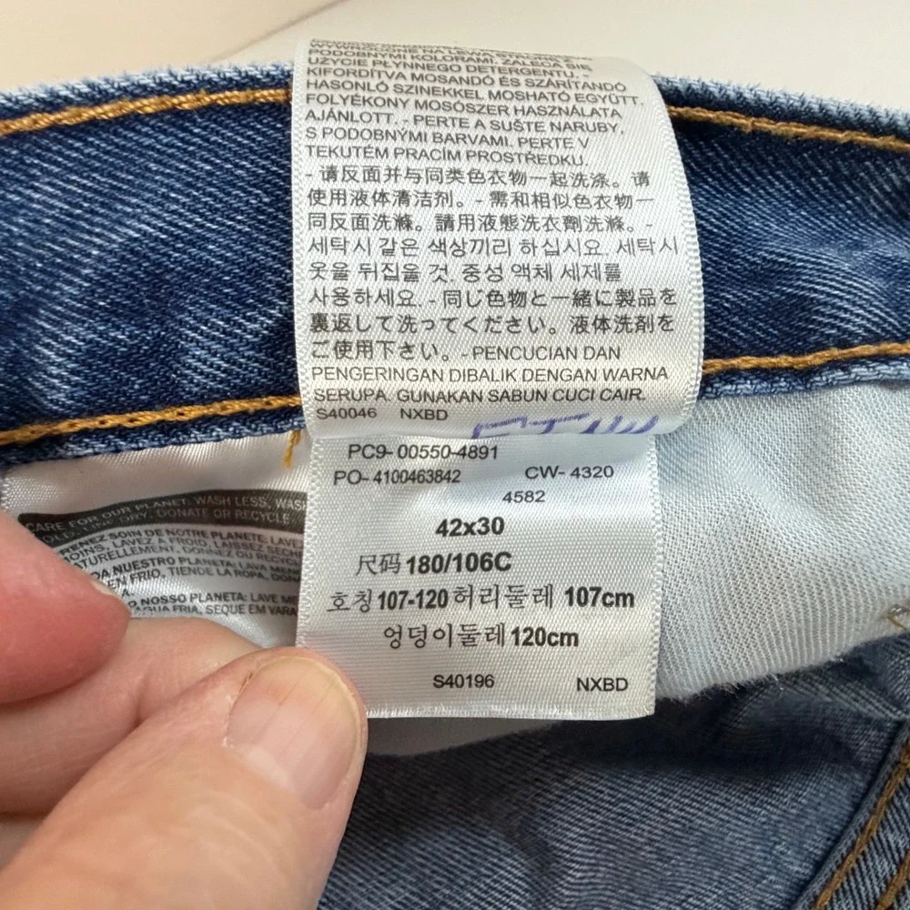 Levi's 550 Men's Relaxed Fit Blue Jeans Stonewash Blue 42X30‎